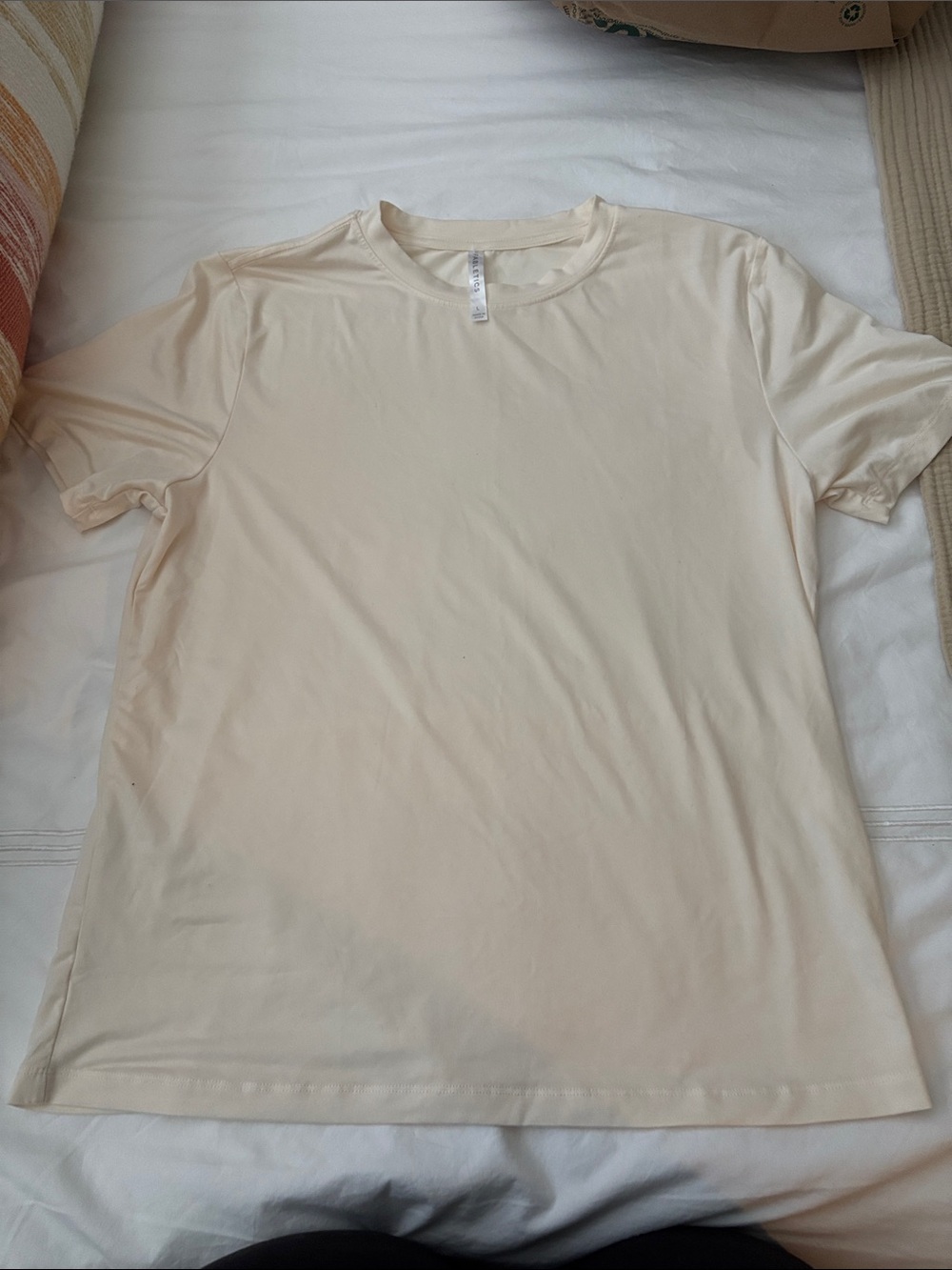 Fabletics Men's Short Sleeve Crew in Light Cream